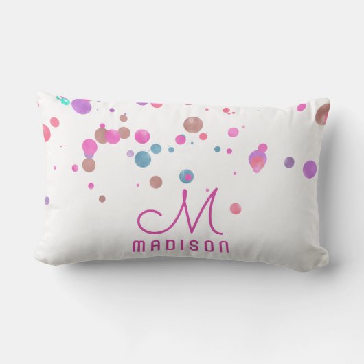 マーメイドガーリーグリッター&フォイル紙吹雪モノグラム ランバークッション (裏面)