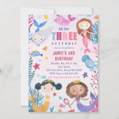 マーメイドガールアンダーザシーサードバースデーパーティー 招待状 (正面)