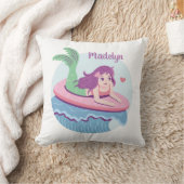 マーメイドガールオンサーフボード海ルームデコール クッション (ブランケット)