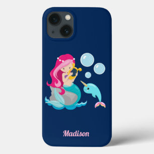 マーメイドガールカウトビーチナーハルモノグラム iPhone 13ケース