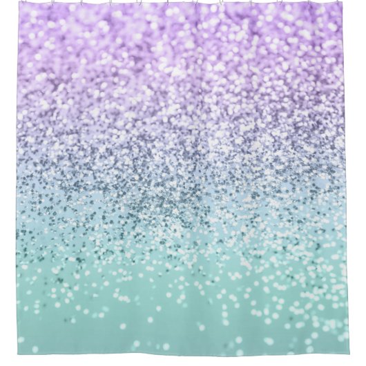マーメイドガールグリッター1bフェイク(グリッター) #pastel シャワーカーテン (正面)