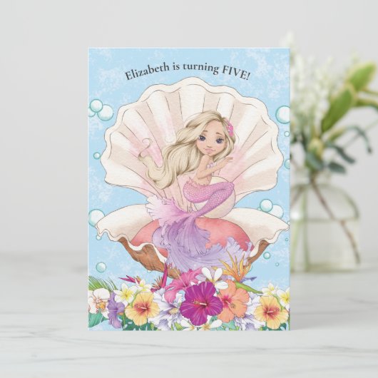 マーメイドガールズアンダーザシー誕生日招待状 招待状 (スタンド正面)