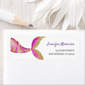 マーメイドガールズバースデーパーティー差出人住所ラベル ラベル (インサイチュ)