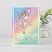 マーメイドガールズバースデーパーティー招待状 招待状 (スタンド正面)