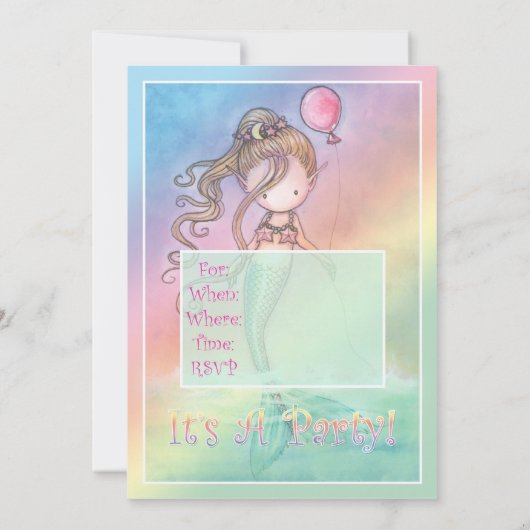 マーメイドガールズバースデーパーティー招待状 招待状 (裏面)