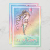 マーメイドガールズバースデーパーティー招待状 招待状 (正面/裏面)