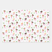 マーメイドガールズピンク誕生日 ラッピングペーパーシート (正面)