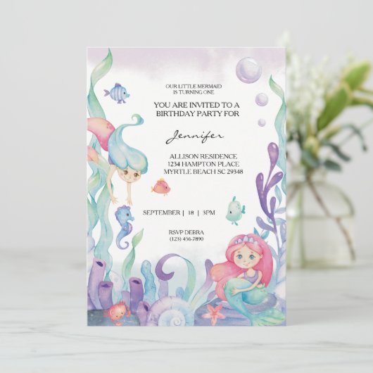 マーメイドガールズ1st誕生日パーティーアンダーザシー 招待状 (スタンド正面)