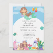 マーメイドガールズ1st誕生日パーティーアンダーザシー 招待状 (正面)