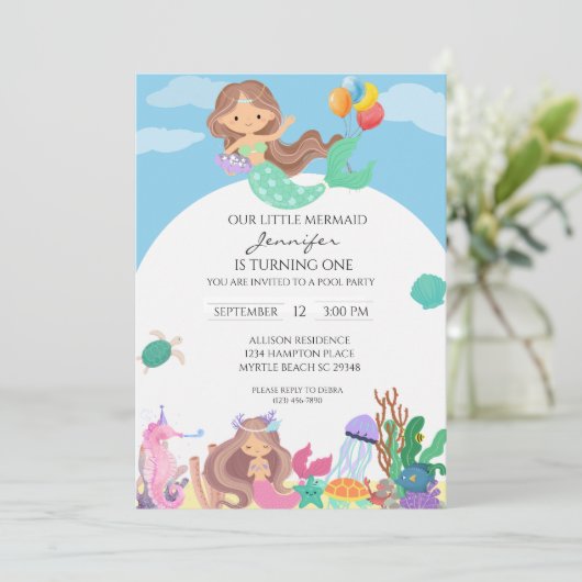 マーメイドガールズ1st誕生日パーティーアンダーザシー 招待状 (スタンド正面)