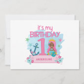 マーメイドガールズ1st誕生日パーティー写真招待状 招待状 (裏面)