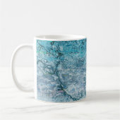 マーメイドガールティール（緑がかった色）グリーンブルー航海の海波 コーヒーマグカップ (左)