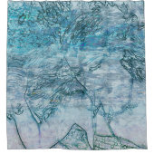 マーメイドガールティール（緑がかった色）グリーンブルー航海の海波 シャワーカーテン (正面)