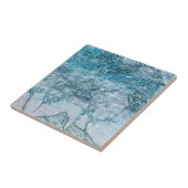 マーメイドガールティール(緑がかった色)グリーンブルー航海の海波 タイル (側面)