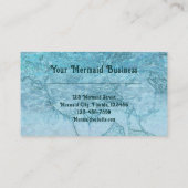 マーメイドガールティール（緑がかった色）グリーンブルー航海の海波 名刺 (裏面)