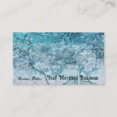 マーメイドガールティール（緑がかった色）グリーンブルー航海の海波 名刺 (正面)