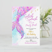 マーメイドガールバースデーパーティーの招待  サンキューカード (スタンド正面)