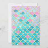 マーメイドガールバースデーパーティーの招待 サンキューカード (裏面)