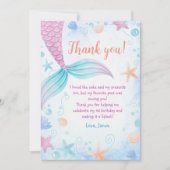 マーメイドガールバースデーパーティー サンキューカード (正面)
