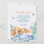 マーメイドガールバースデーパーティー サンキューカード (正面)