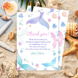 マーメイドガールバースデーパーティー サンキューカード