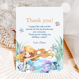 マーメイドガールバースデーパーティー サンキューカード