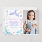 マーメイドガールバースデーパーティー サンキューカード (正面)