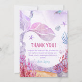 マーメイドガールバースデーパーティー サンキューカード (正面)