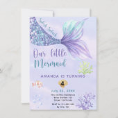 マーメイドガールバースデーパーティー 招待状 (正面)