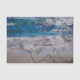 マーメイドガールブルーホワイト航海の海波 薄葉紙