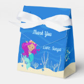 マーメイドガールブルー海カスタムバースデーパーティー フェイバーボックス (正面サイド)