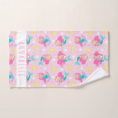 マーメイドガールプリンセスガーリーピンクはかりで測かわいい子供たち バスタオルセット (ハンドタオル)