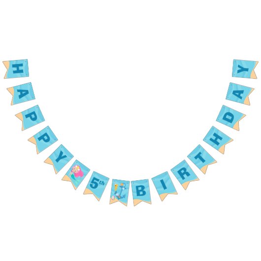 マーメイドガール可愛いカスタムキッズプール誕生日パーティー バンティングフラッグ (全)