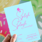 マーメイドガール誕生日ミニマルシンプルリストモダン 招待状