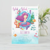 マーメイドガール誕生日招待状 招待状 (スタンド正面)