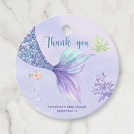 マーメイドガール赤ちゃんシャワー フェイバータグ