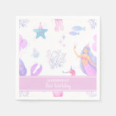 マーメイドガール1stバースデーアンダーザシーパーティー スタンダードカクテルナプキン (正面)