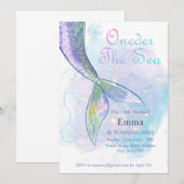 マーメイドガール1stバースデーオンダーザシーパーティー 招待状 (正面/裏面)