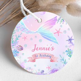 マーメイドガール1stバースデーパーティー好意ラベル フェイバータグ