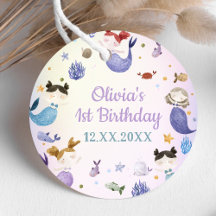 マーメイドガール1stバースデーパーティー好意ラベル