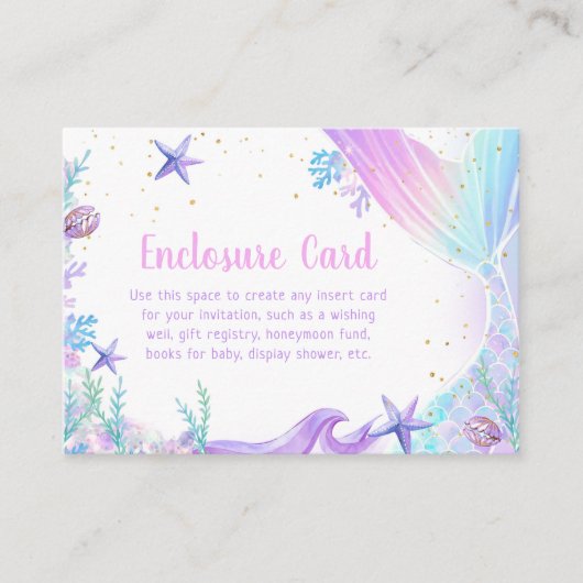 マーメイドガール1st誕生日パーティー エンクロージャーカード (正面)