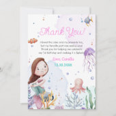 マーメイドガール1st誕生日パーティー サンキューカード (正面)