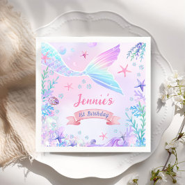 マーメイドガール1st誕生日パーティー スタンダードカクテルナプキン