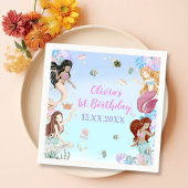 マーメイドガール1st誕生日パーティー スタンダードカクテルナプキン