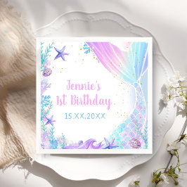 マーメイドガール1st誕生日パーティー スタンダードカクテルナプキン