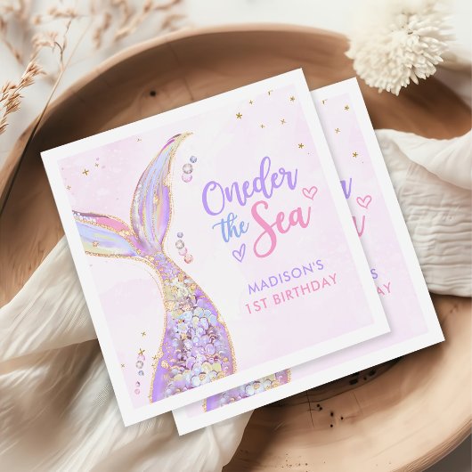 マーメイドガール1st誕生日パーティー スタンダードカクテルナプキン