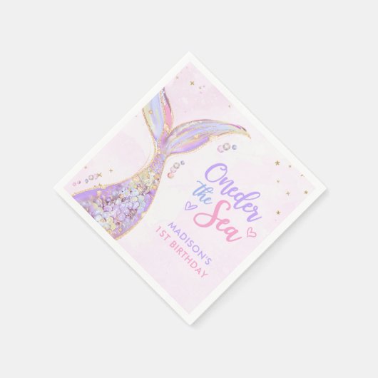 マーメイドガール1st誕生日パーティー スタンダードカクテルナプキン (角)