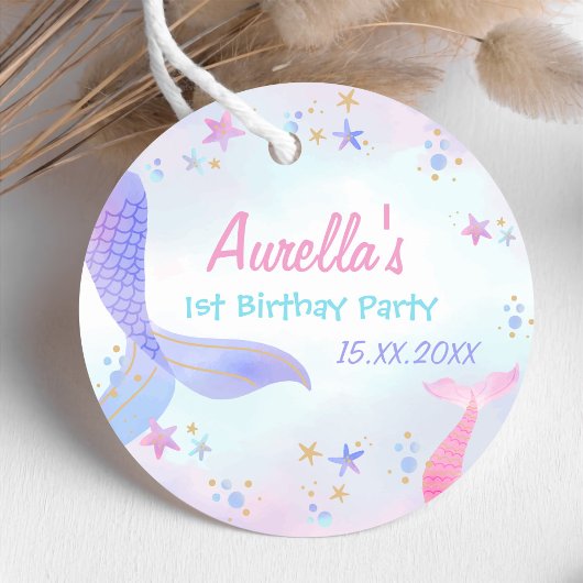 マーメイドガール1st誕生日パーティー フェイバータグ