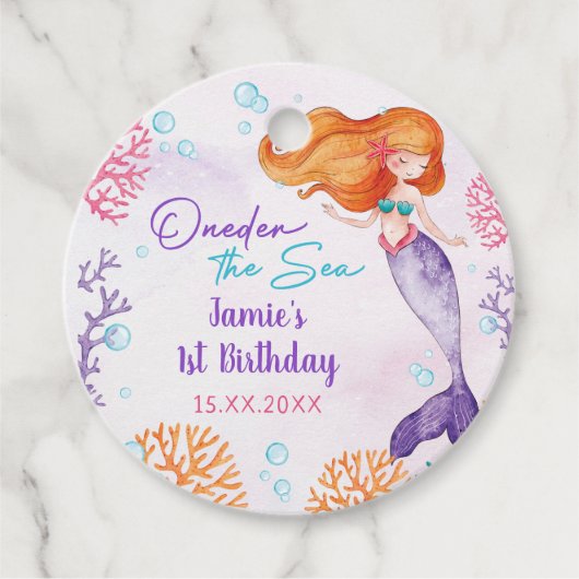 マーメイドガール1st誕生日パーティー フェイバータグ (正面)