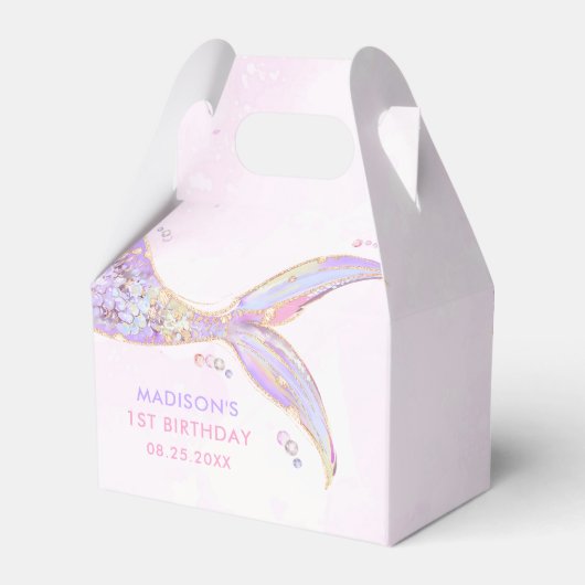 マーメイドガール1st誕生日パーティー フェイバーボックス (裏面サイド)